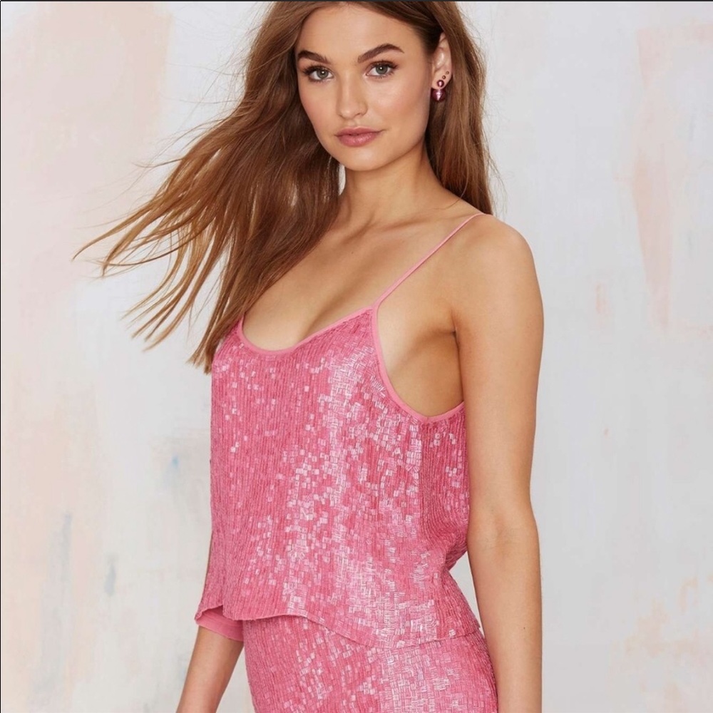 MLV PINK SEQUIN TOP